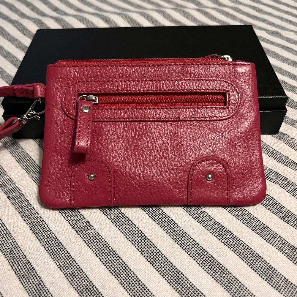 Leather Wristlet - Pink